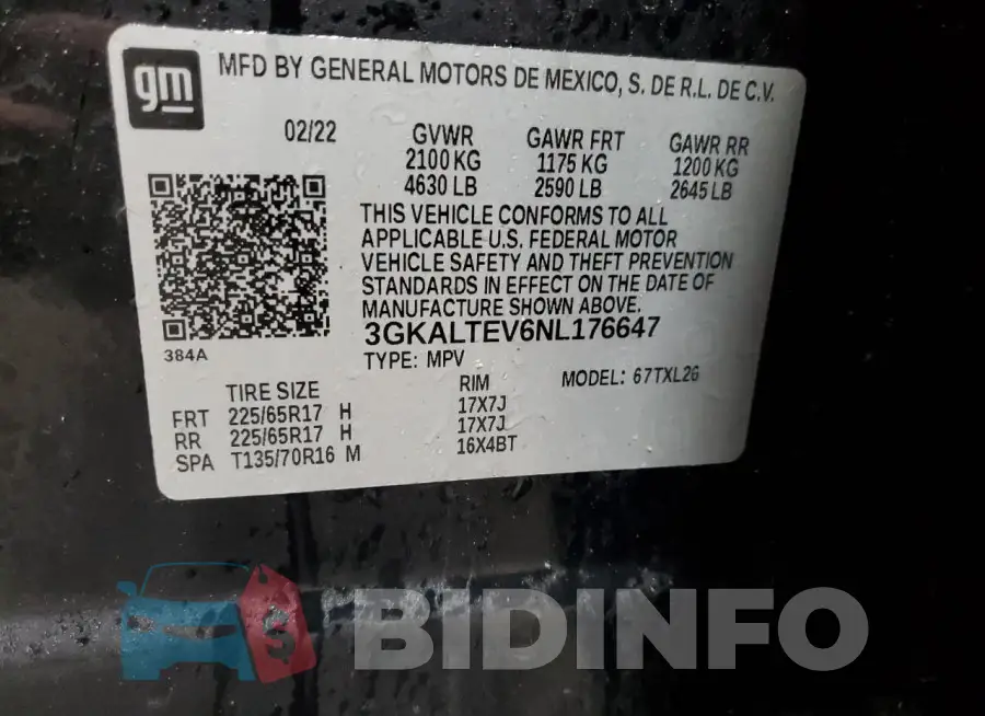 3GKALTEV6NL176647 Photo# 13