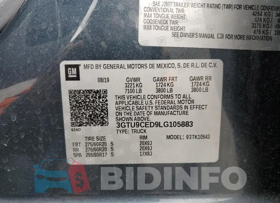 3GTU9CED9LG105883 Photo# 12