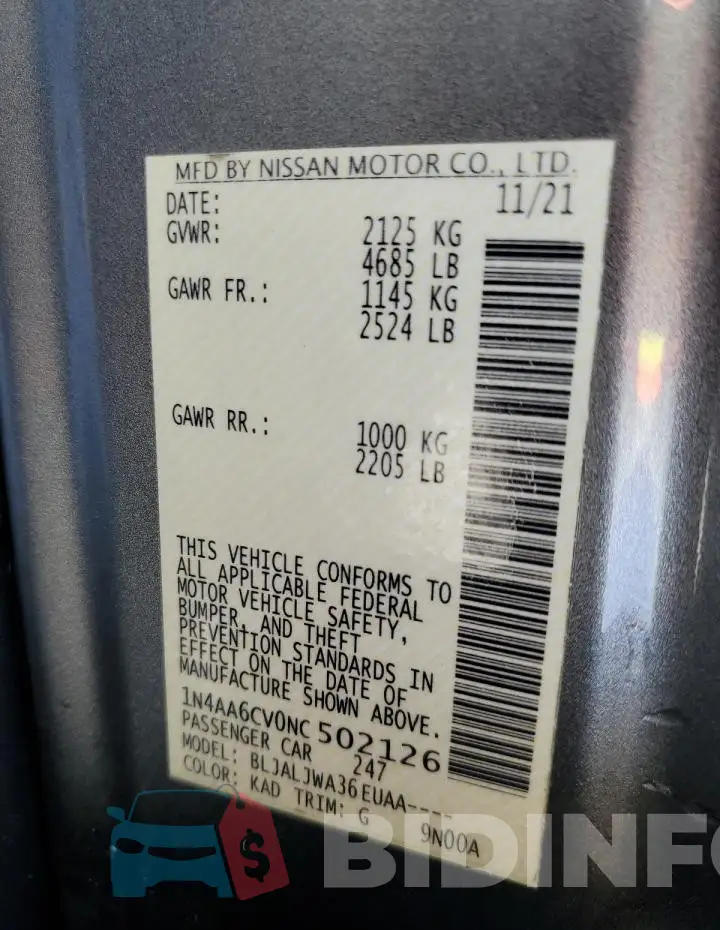 1N4AA6CV0NC502126 Photo# 13
