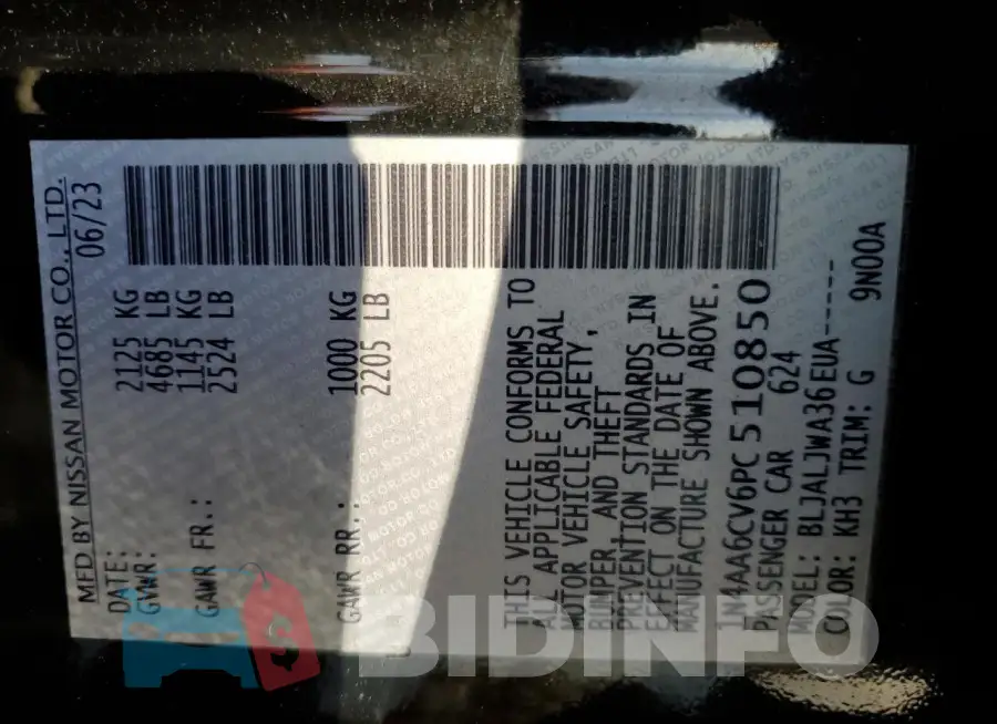 1N4AA6CV6PC510850 Photo# 12