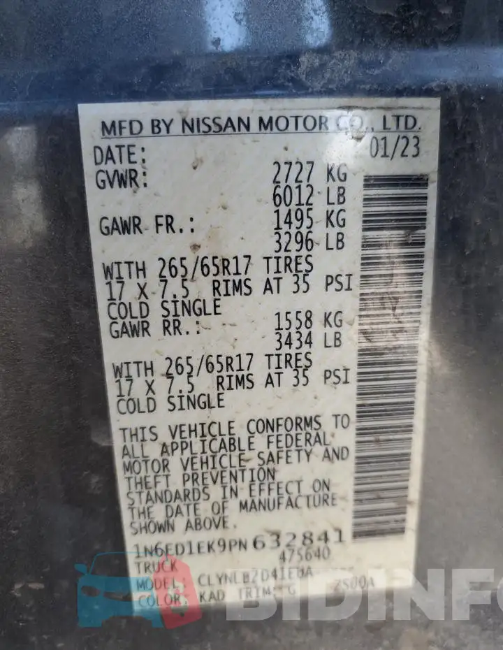 1N6ED1EK9PN632841 Photo# 12