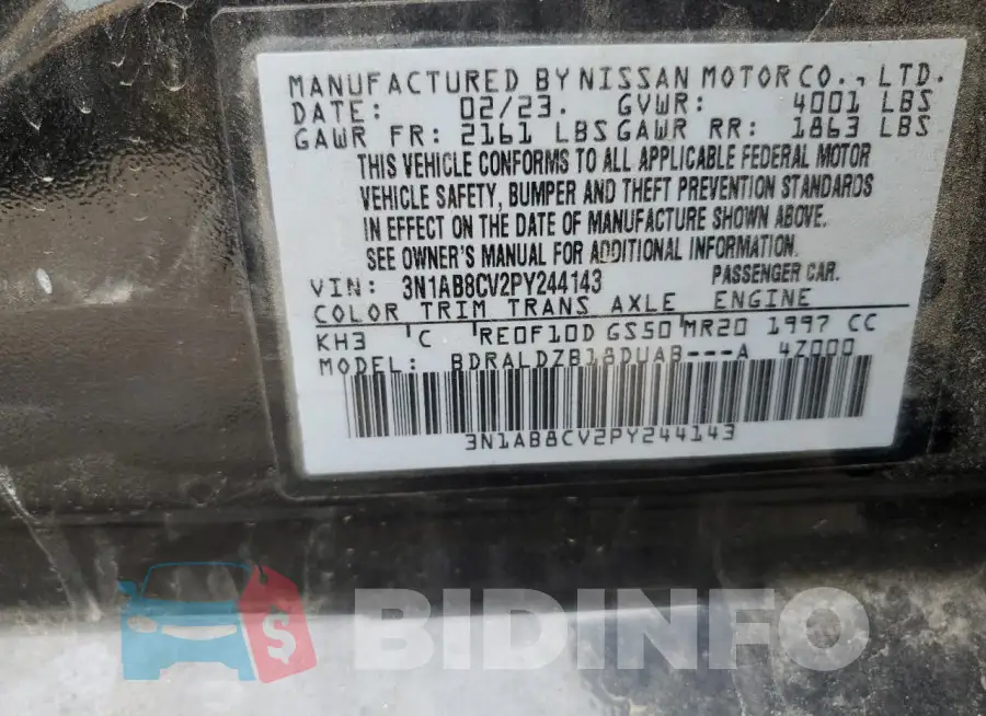 3N1AB8CV2PY244143 Photo# 12