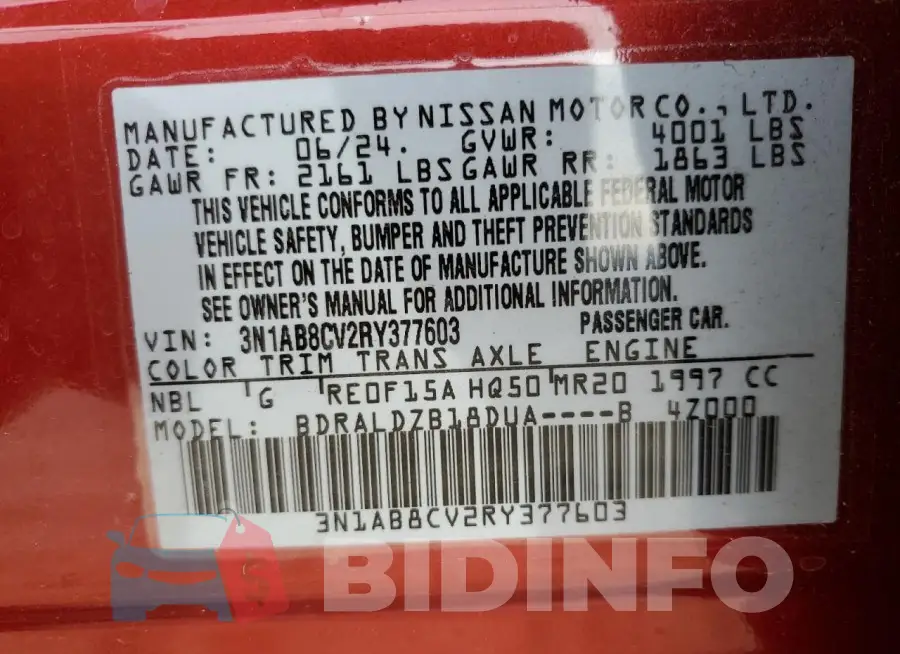3N1AB8CV2RY377603 Photo# 12