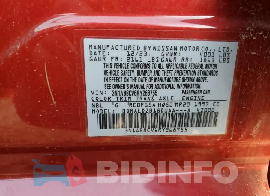 3N1AB8CV6RY268755 Photo# 12