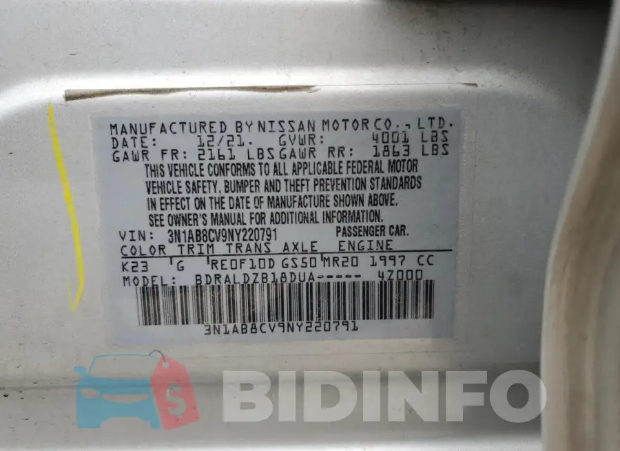 3N1AB8CV9NY220791 Photo# 12