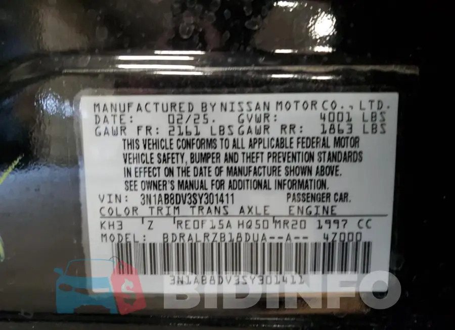 3N1AB8DV3SY301411 Photo# 13