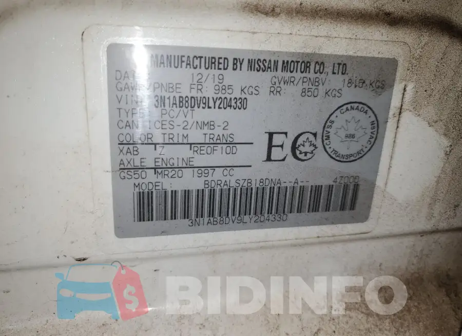 3N1AB8DV9LY204330 Photo# 13