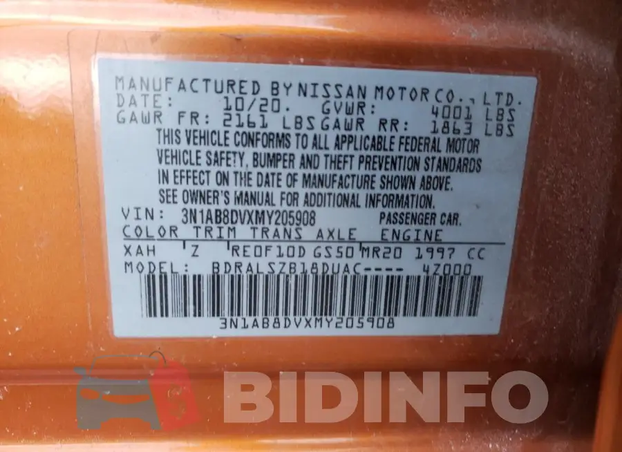 3N1AB8DVXMY205908 Photo# 13
