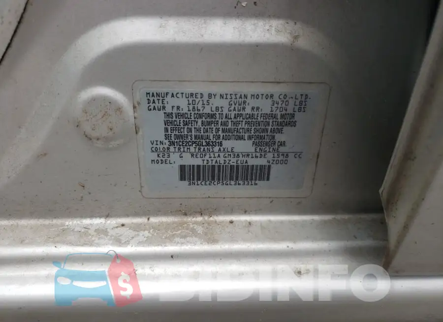 3N1CE2CP5GL363316 Photo# 14