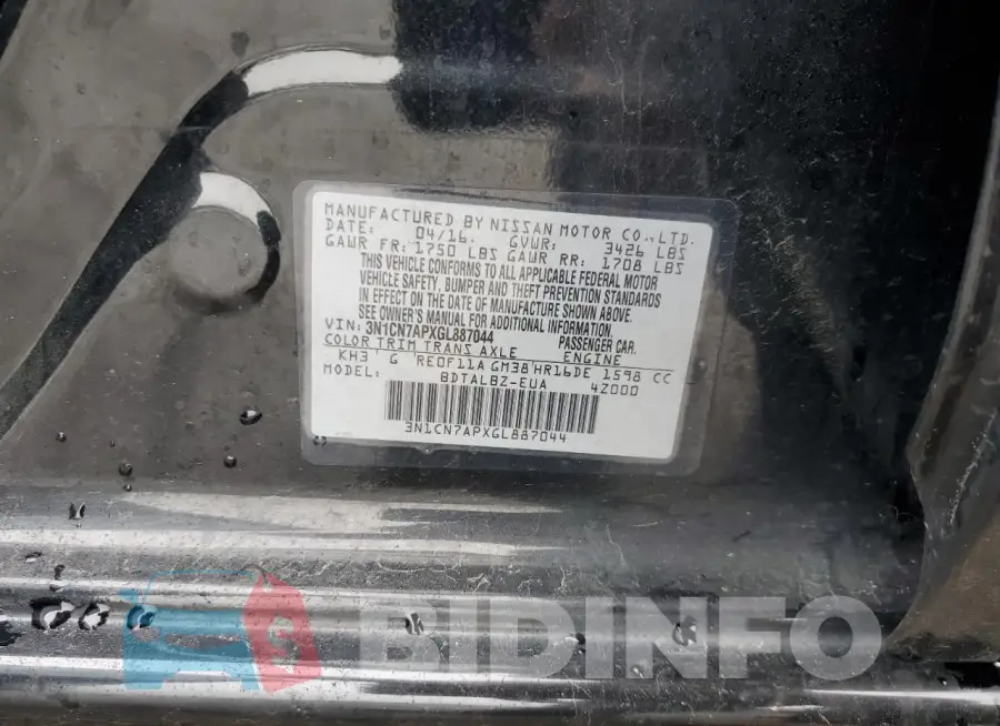 3N1CN7APXGL887044 Photo# 13