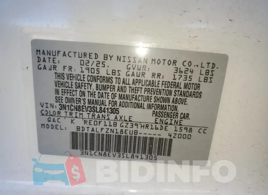3N1CN8EV3SL841305 Photo# 12