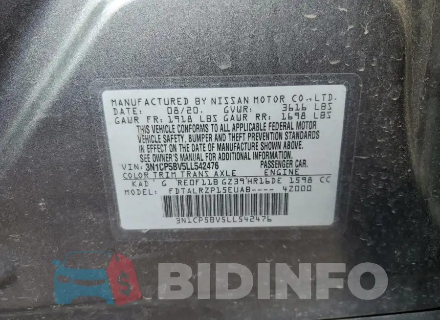 3N1CP5BV5LL542476 Photo# 13
