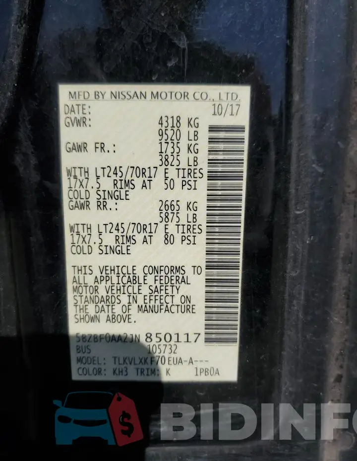 5BZBF0AA2JN850117 Photo# 14