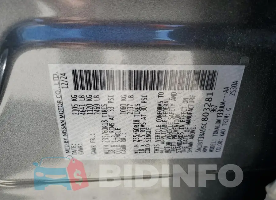 5N1BT3BA9SC803281 Photo# 13