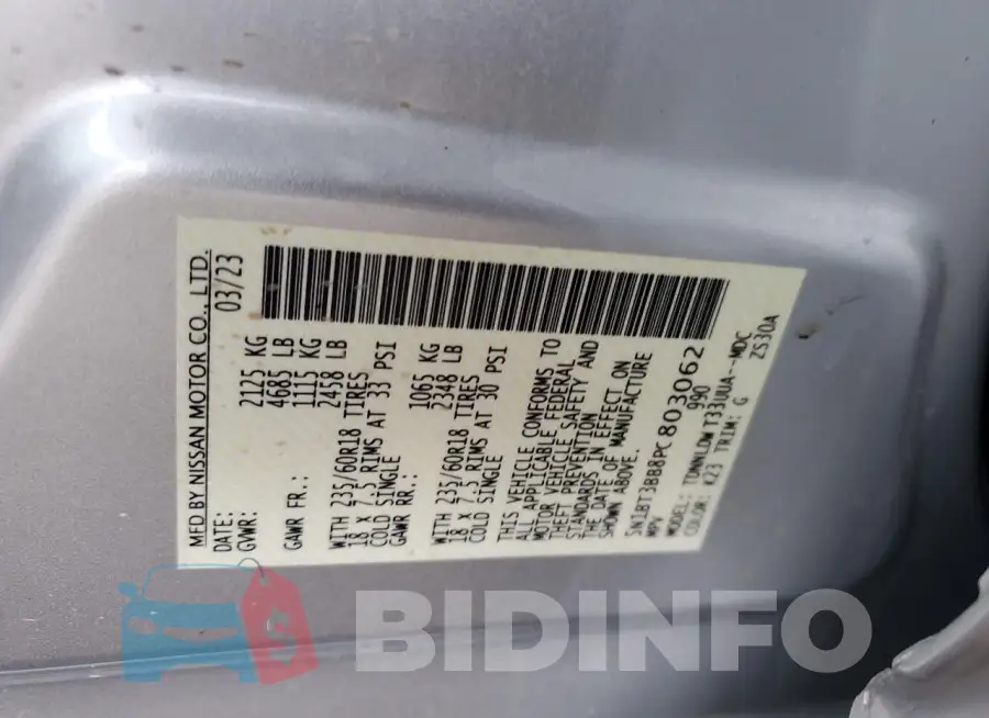5N1BT3BB8PC803062 Photo# 12