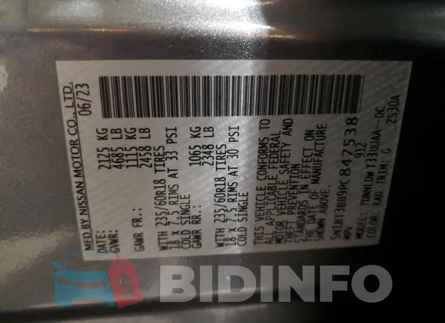 5N1BT3BB9PC847538 Photo# 13