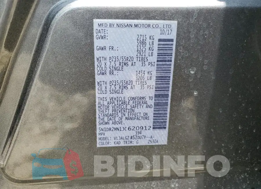 5N1DR2MN1JC620912 Photo# 14