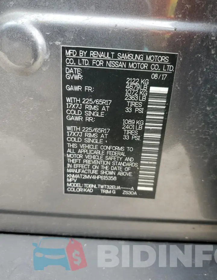 KNMAT2MV4HP615358 Photo# 13