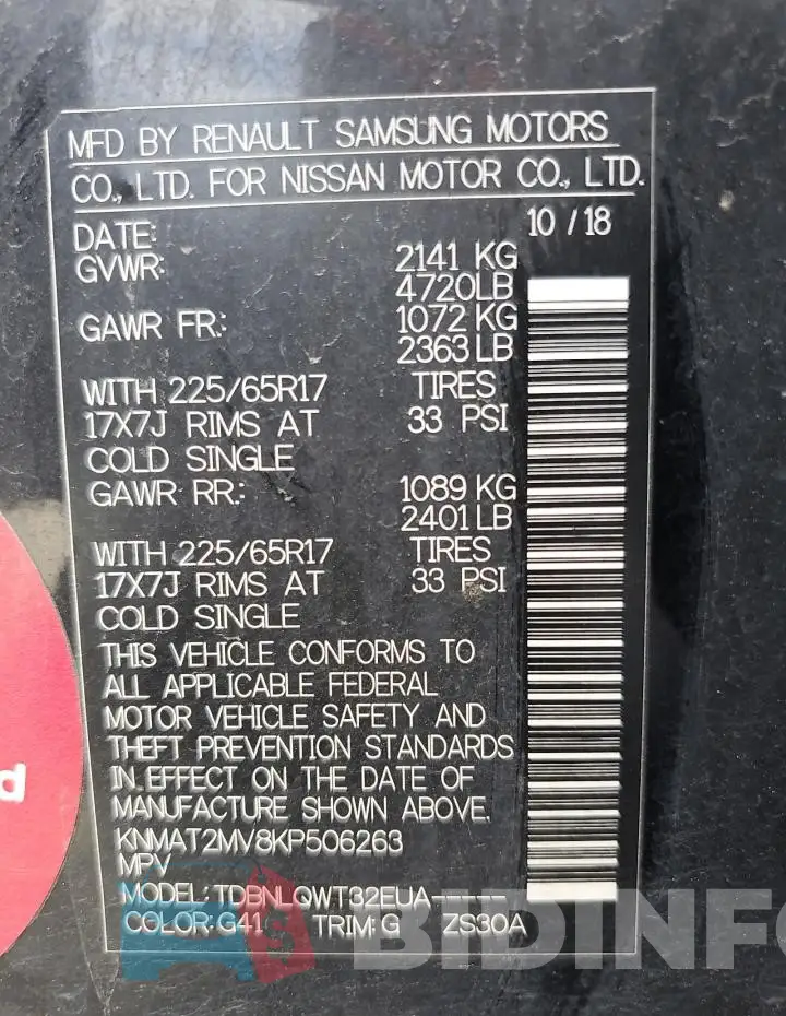 KNMAT2MV8KP506263 Photo# 13