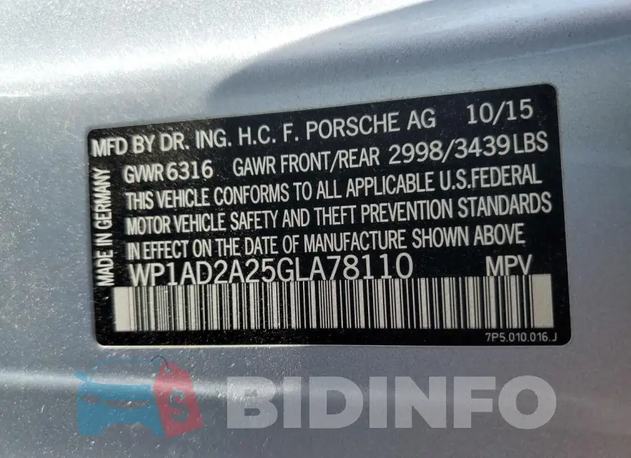 WP1AD2A25GLA78110 Photo# 13
