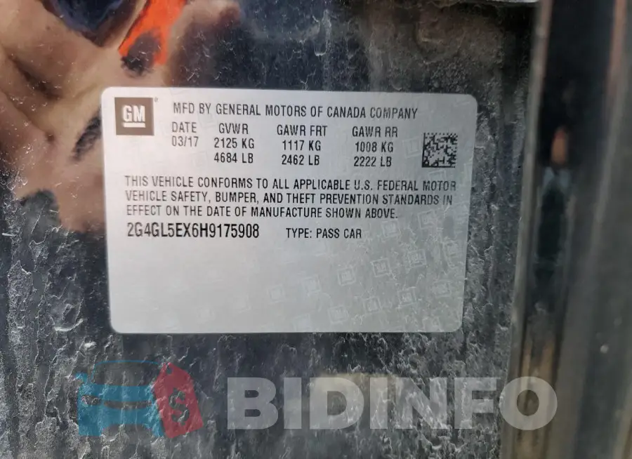 2G4GL5EX6H9175908 Photo# 12