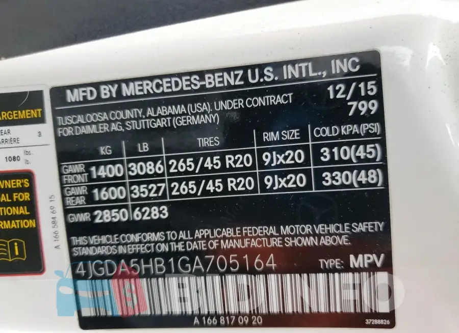 4JGDA5HB1GA705164 Photo# 13