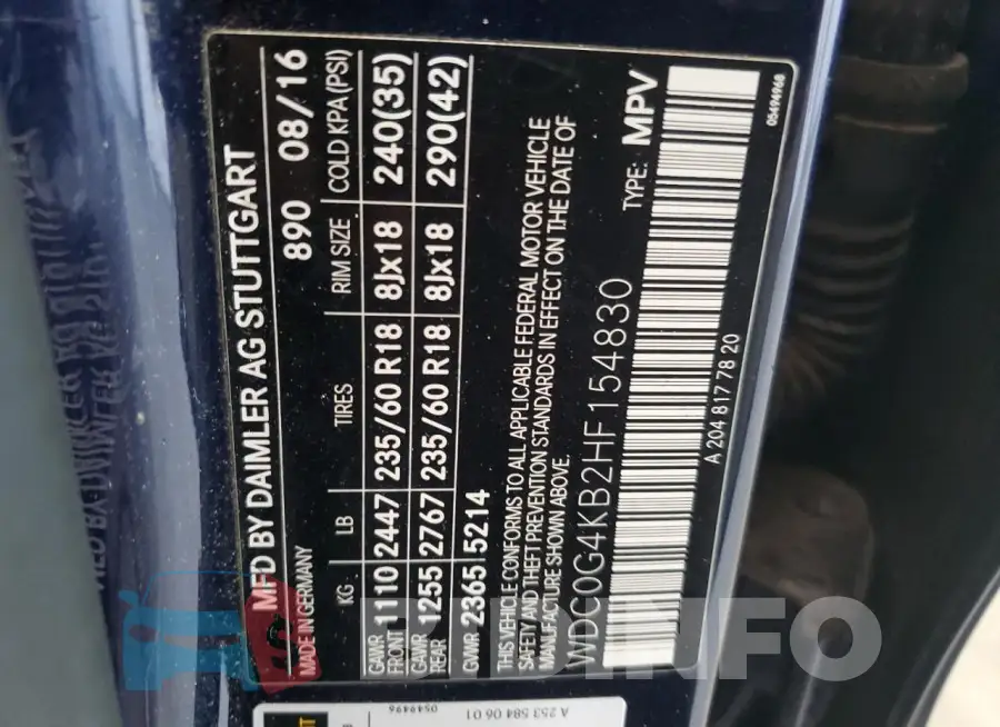 WDC0G4KB2HF154830 Photo# 13