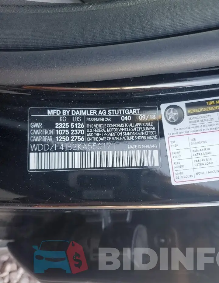 WDDZF4JB2KA550171 Photo# 13