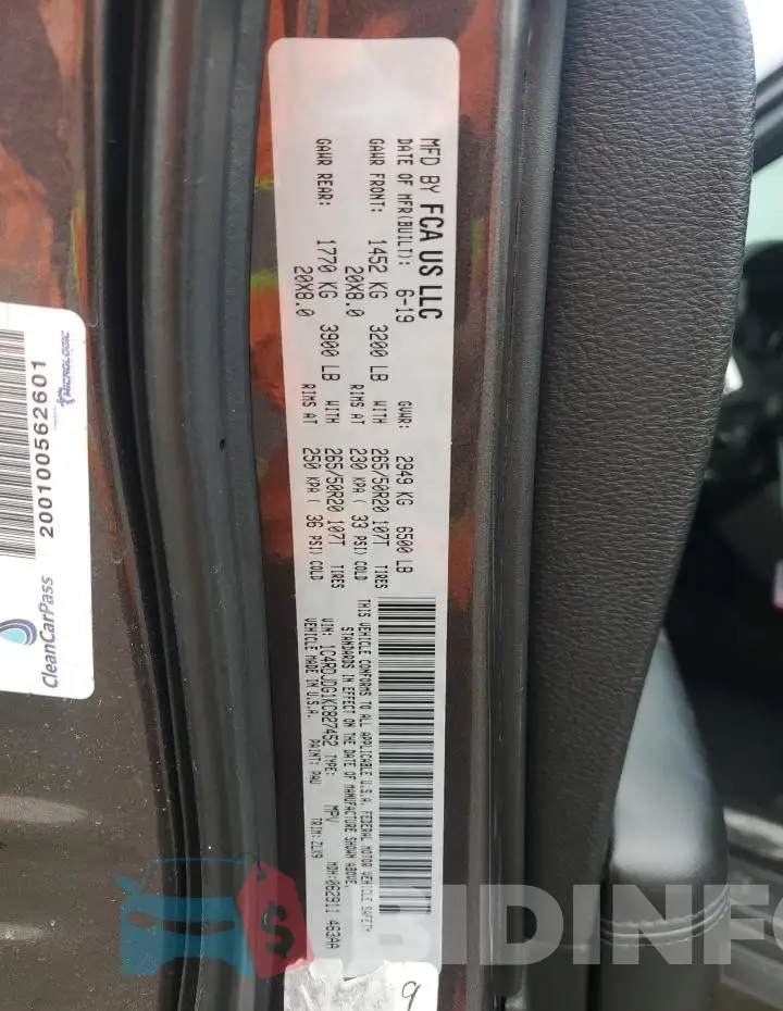 1C4RDJDG1KC827452 Photo# 13