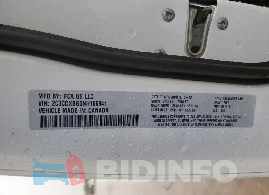 2C3CDXBG6NH166941 Photo# 13