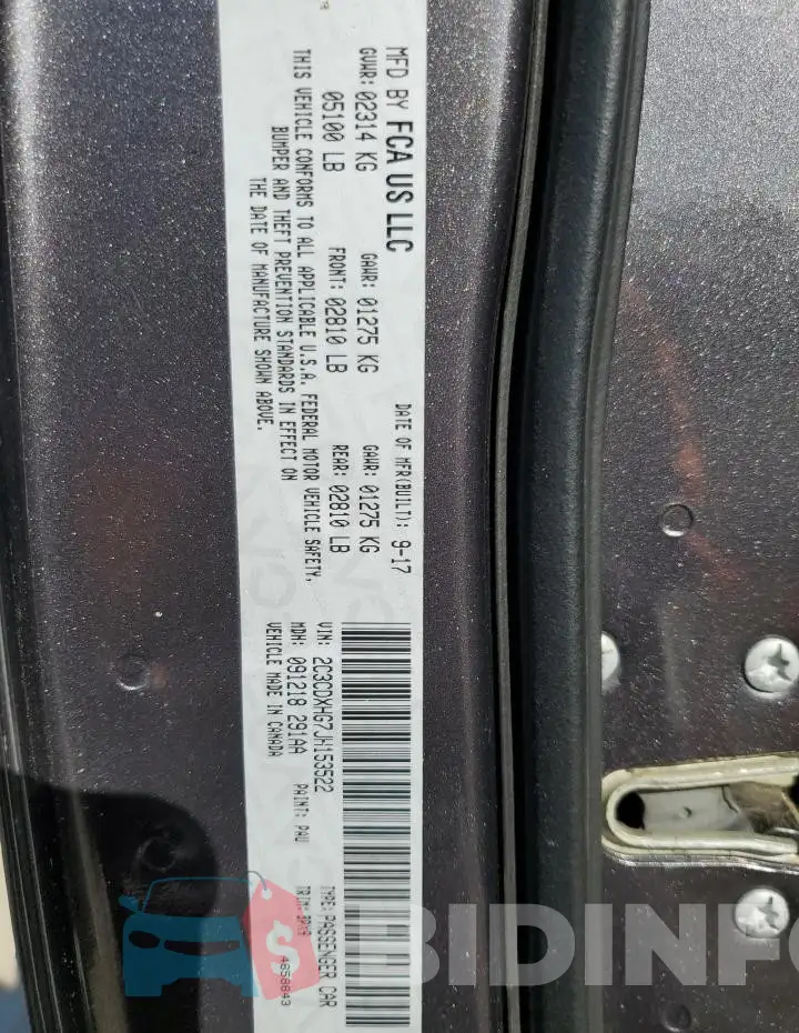 2C3CDXHG7JH153522 Photo# 13