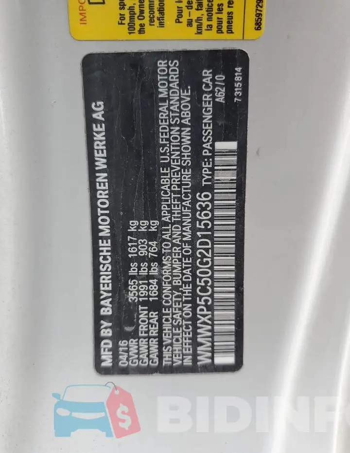 WMWXP5C50G2D15636 Photo# 12