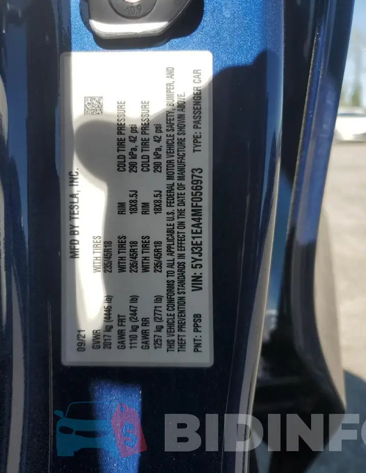 5YJ3E1EA4MF056973 Photo# 12