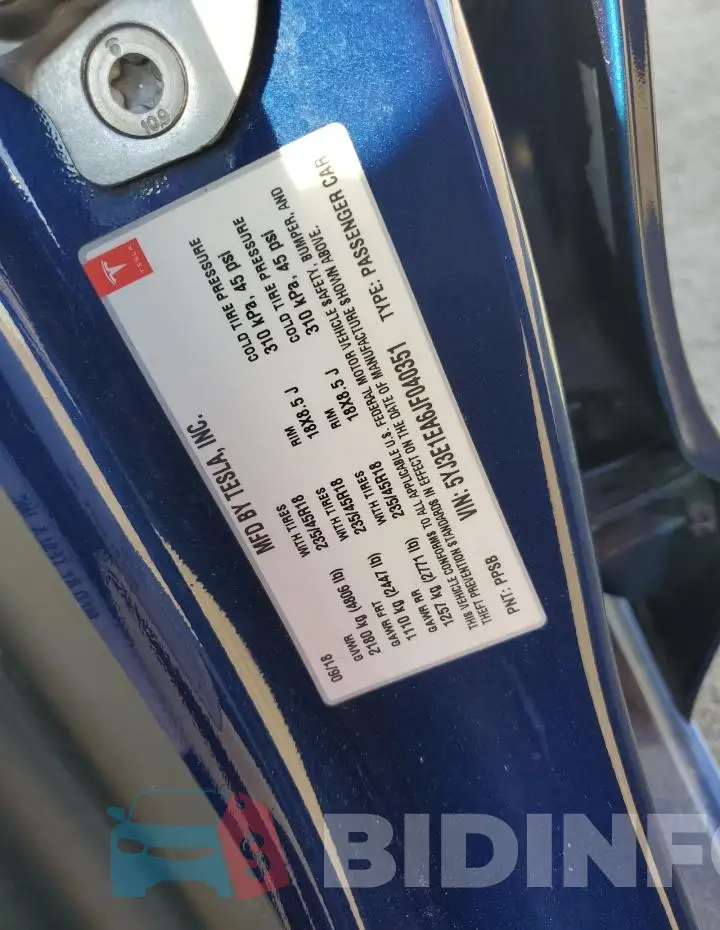 5YJ3E1EA6JF040351 Photo# 13