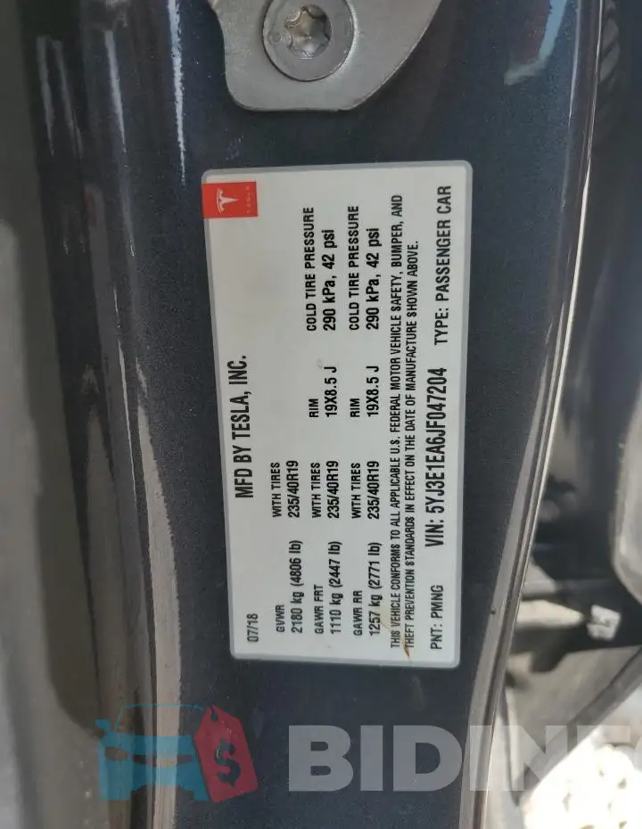 5YJ3E1EA6JF047204 Photo# 12
