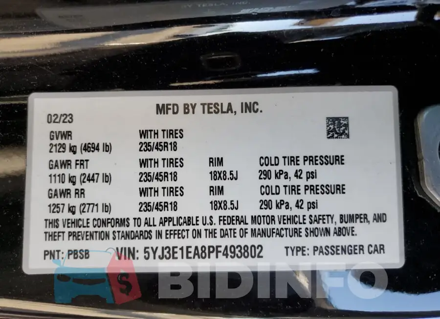 5YJ3E1EA8PF493802 Photo# 12