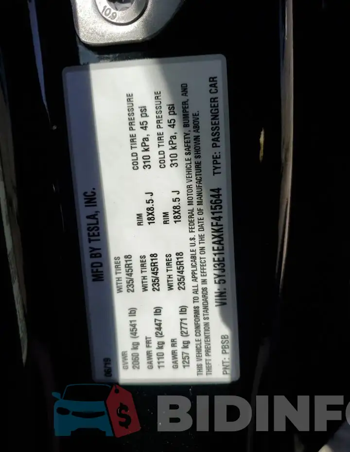 5YJ3E1EAXKF415644 Photo# 14