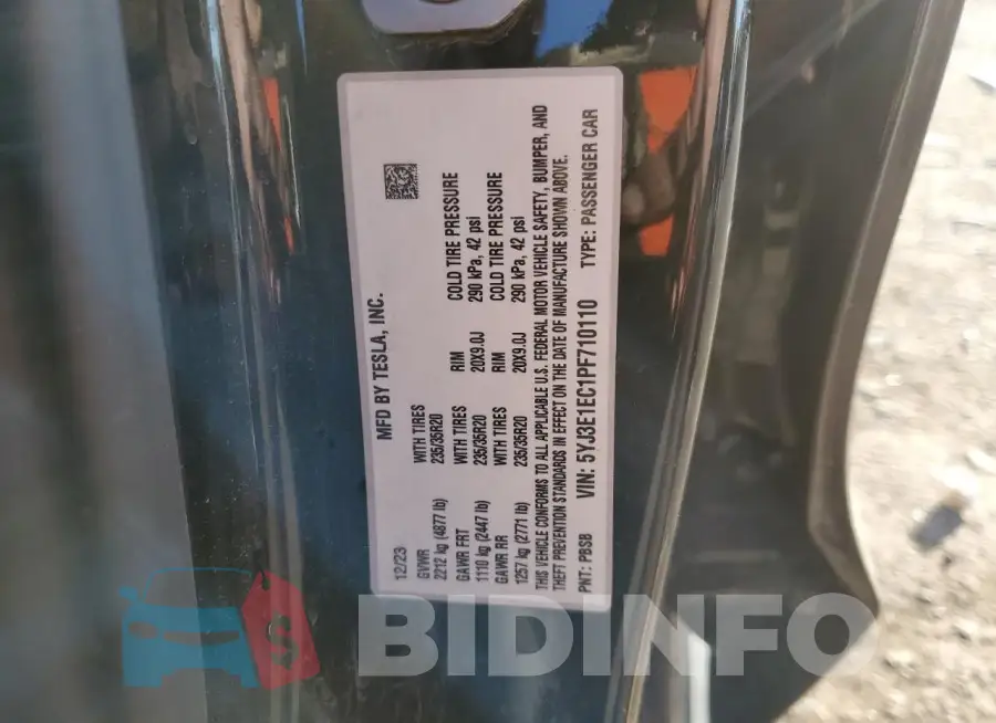 5YJ3E1EC1PF710110 Photo# 12