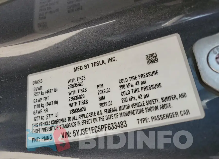 5YJ3E1EC5PF633483 Photo# 12