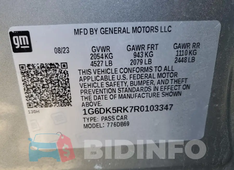 1G6DK5RK7R0103347 Photo# 12