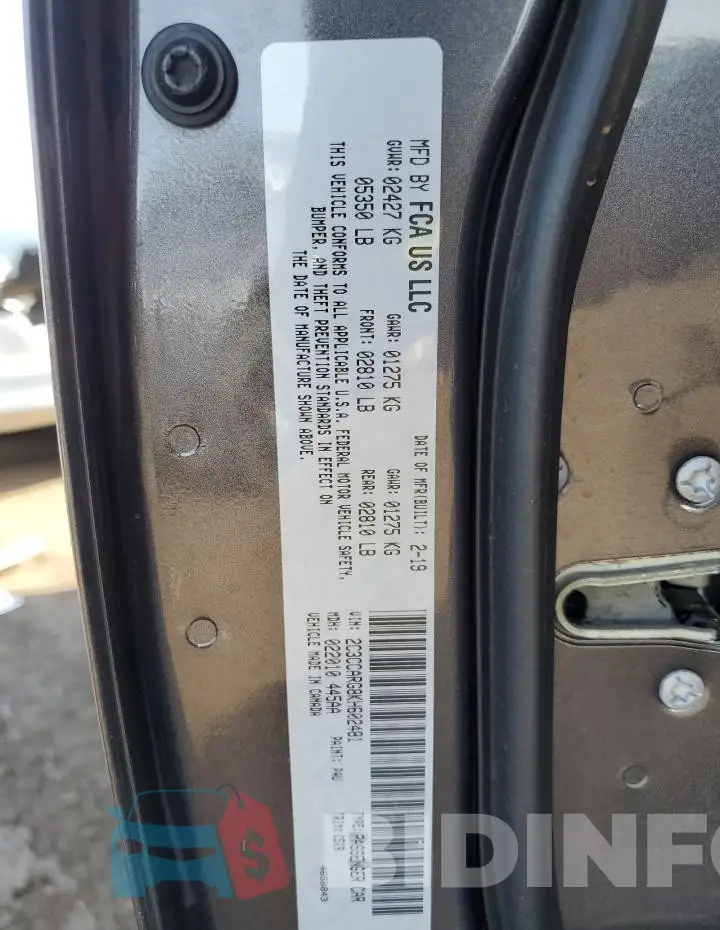 2C3CCARG8KH602481 Photo# 13