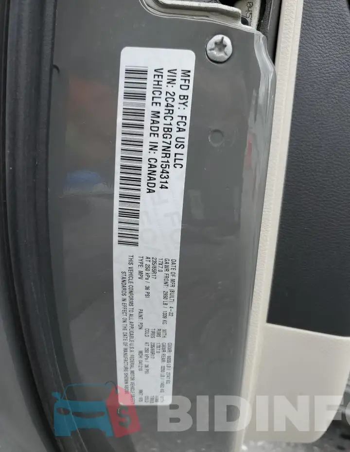 2C4RC1BG7NR154314 Photo# 13