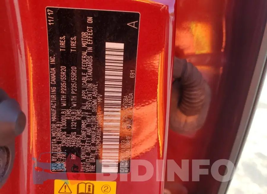 2T2BZMCAXHC128091 Photo# 13