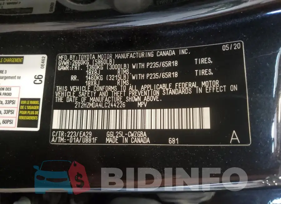 2T2HZMDA4LC244226 Photo# 14