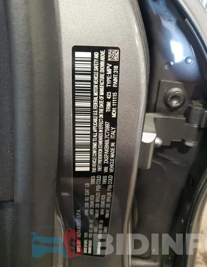 ZASPAKBN9L7C75997 Photo# 13