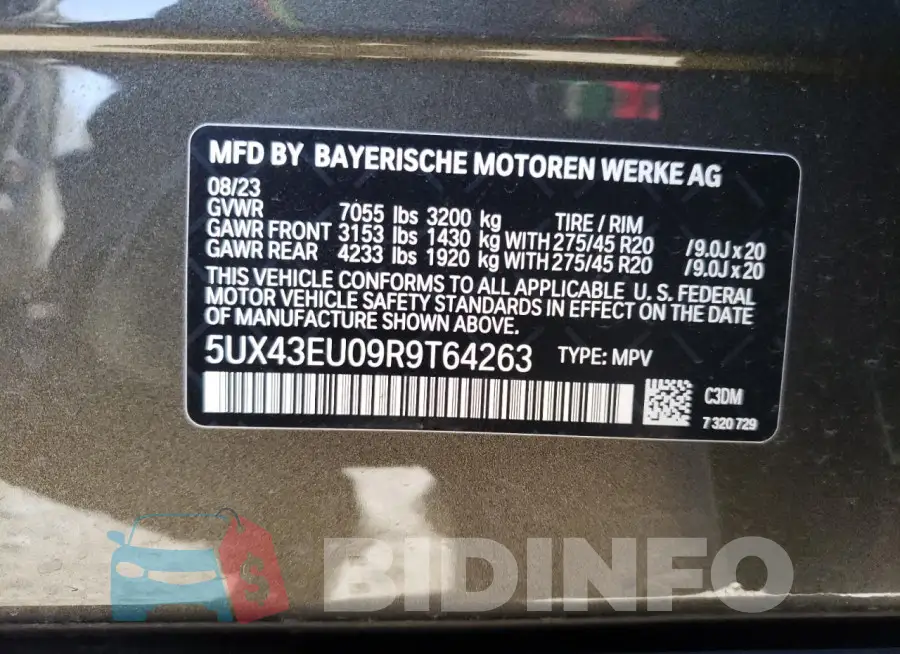 5UX43EU09R9T64263 Photo# 14