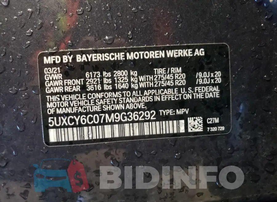 5UXCY6C07M9G36292 Photo# 13