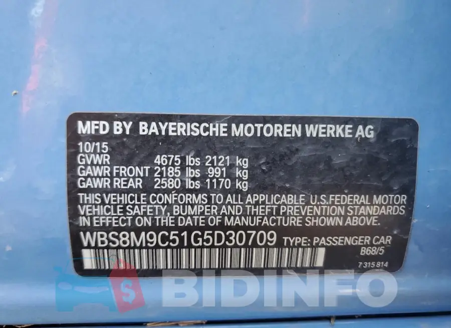 WBS8M9C51G5D30709 Photo# 12