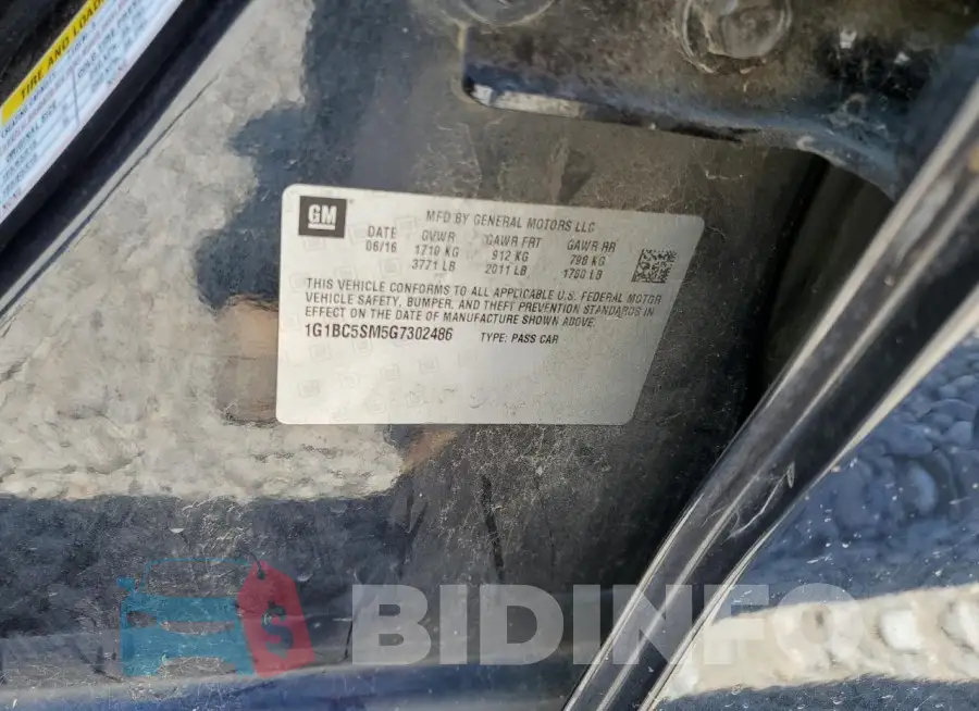 1G1BC5SM5G7302486 Photo# 12