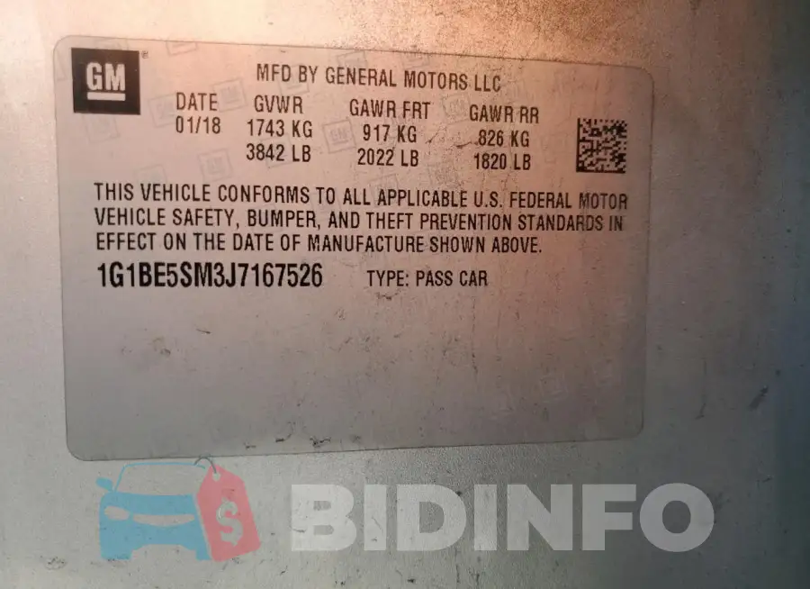 1G1BE5SM3J7167526 Photo# 12